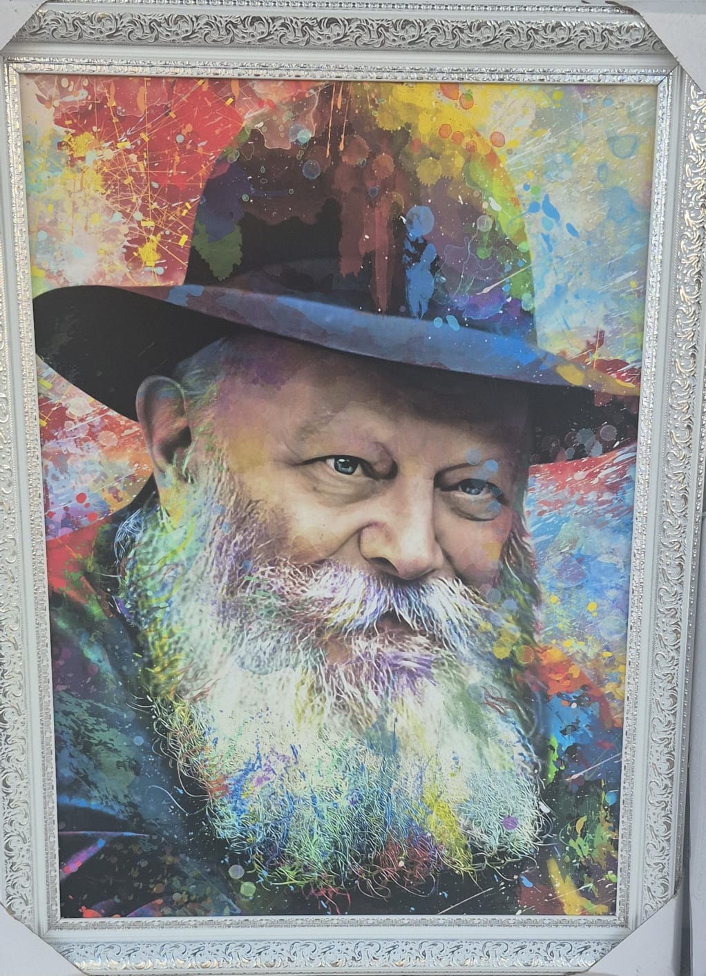 תמונת קנבס צבעונית של הרבי מליובאוויטש – תקריב פנים