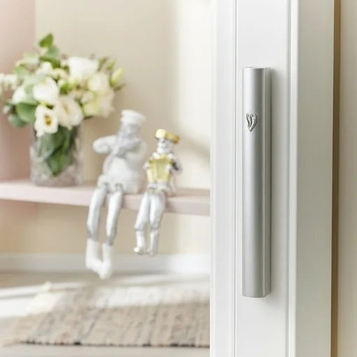 מזוזת אלומיניום כסף מט עם ש מתכת