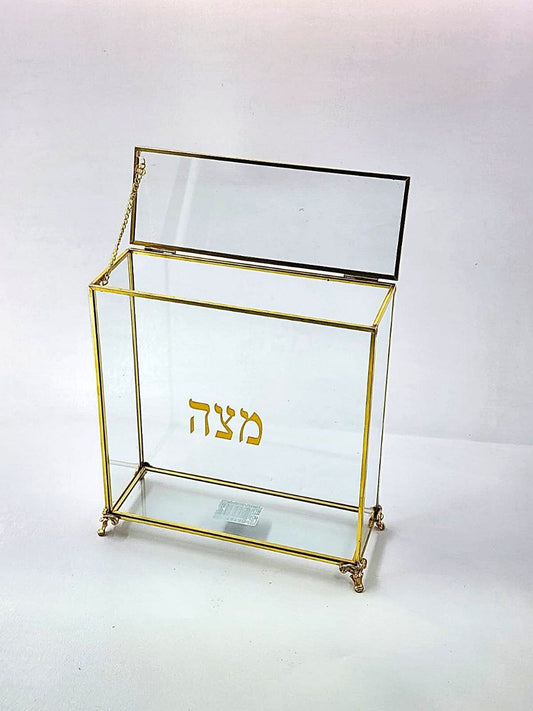 קופסת מצה מזכוכית מעוצבת – 22 ס"מ