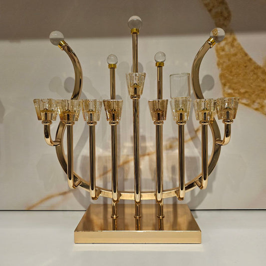 חנוכיית "אור הזהב" נבל – ציפוי רוז גולד 36 ס"מ