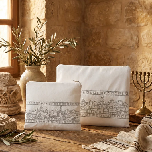 סט טלית ותפילין קטיפה עם רקמה