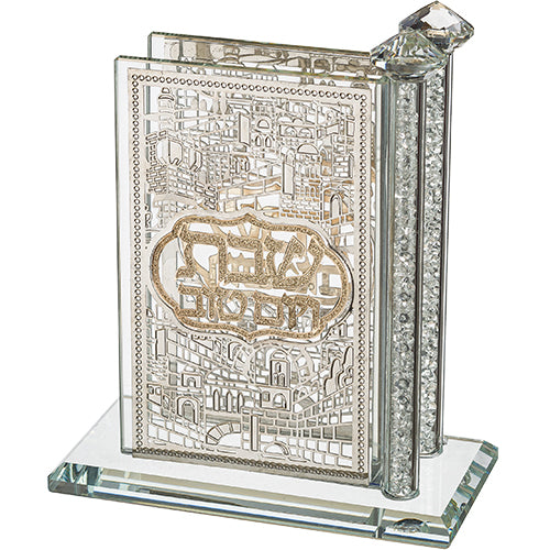 מעמד קריסטל לגפרורים עם פלקטת ירושלים
