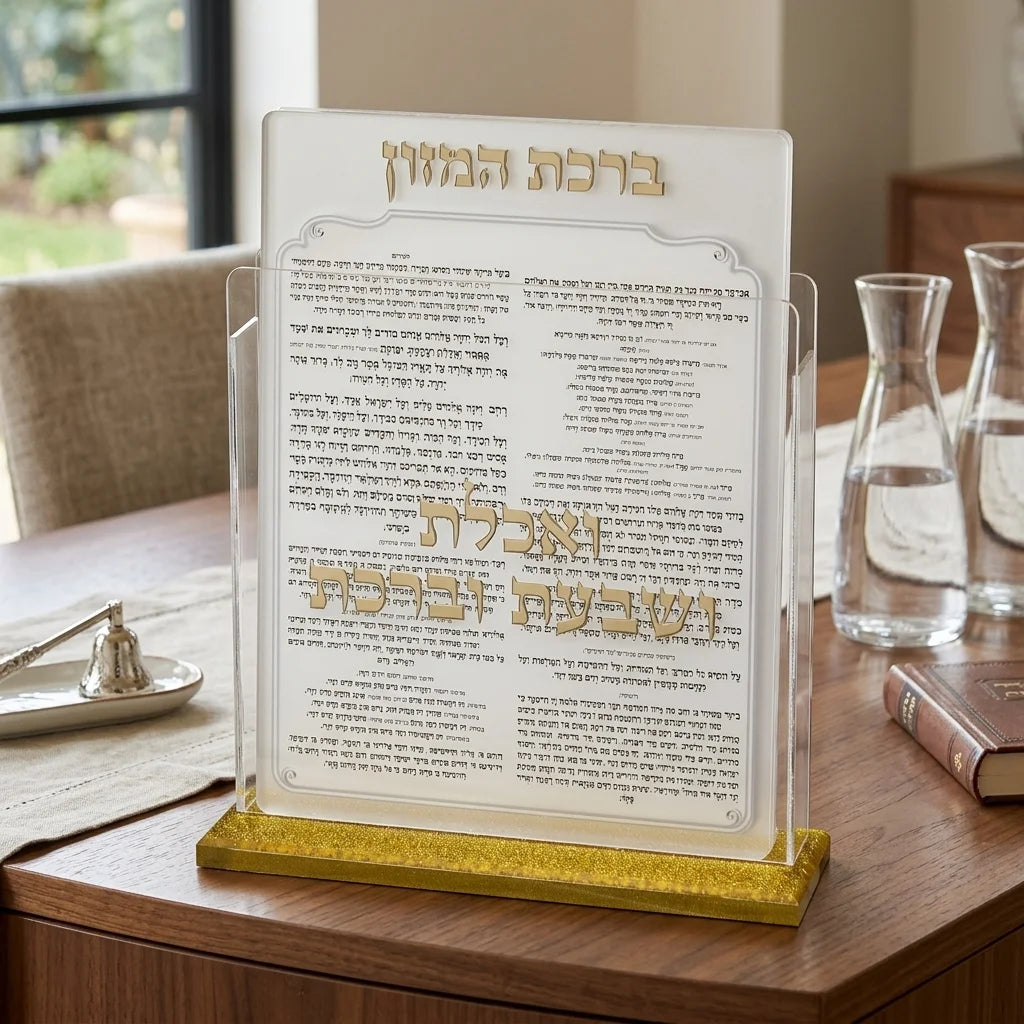 מעמד אקריליק לברכת המזון – נוסח עדות המזרח